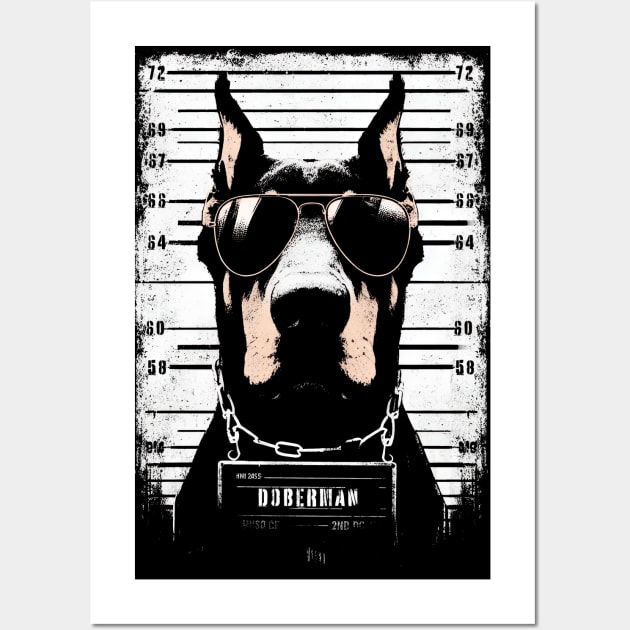 Doberman Mugshot Wall Art by Delicious Art